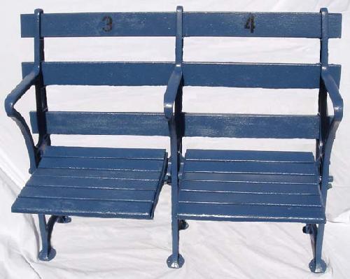 New York Yankees dual straight back restored stadium seats - circa 1920's and comes with certificate of authenticty plaque
